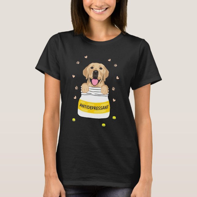 Camiseta Antidepressivo Ouro Retriever Cachorro Puppy Propr (Frente)