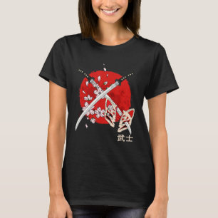 Camiseta Antiga cerejeira japonesa Flor Samurai Katana Swo