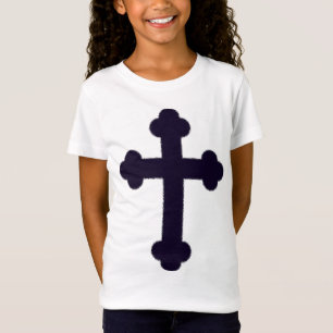 Camiseta Antiga cruz cristã roxa