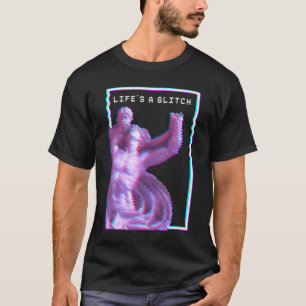 Camiseta Antiga Estátua grega estética Vaporwave reluzent