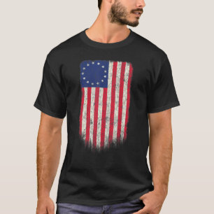 Camiseta Antiga Glória Primeira Americana Betsy Ross Flag P