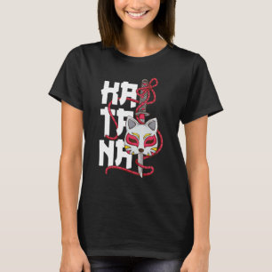Camiseta Antiga máscara japonesa Cherry Blossom Samurai Kat