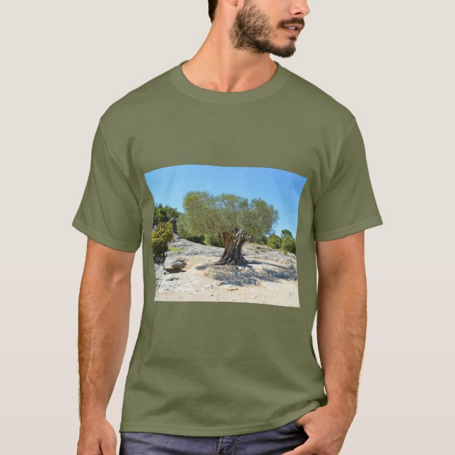 Camiseta Antiga moda da oliveira francesa (Frente)