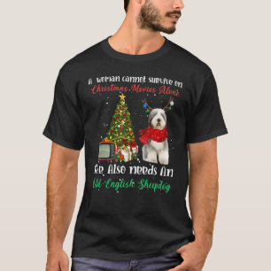 Camiseta Antiga Sheepdog Reindeer de Natal Ornam