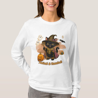 Camiseta Antigo & Assombrado - Gato Egípcio Fofo de Hallowe