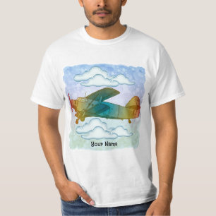 Camiseta Antigo Avião Arco-Íris