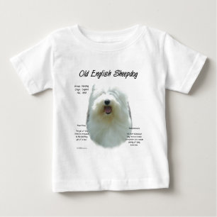 Camiseta Antigo Design de História do Sheepdog Inglês