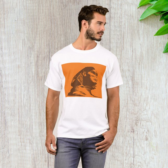 Camiseta Antigo Egípcio Esfinge Laranja E Castanho (Criador carregado)