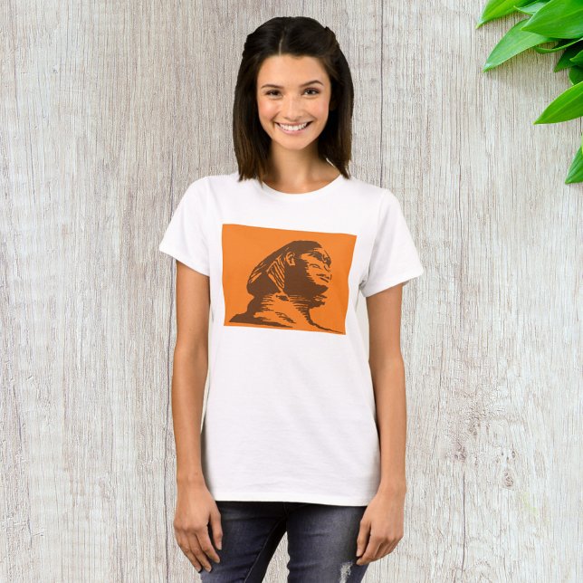 Camiseta Antigo Egípcio Esfinge Laranja E Castanho (Criador carregado)