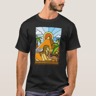 Camiseta Antigo Egito Antigo Esfinge Egípcio e Pirâmides Xm