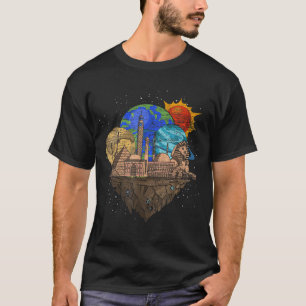 Camiseta Antigo Egito Planetas Esfingx Egípcios Exteriores