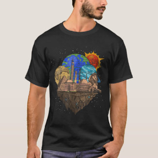 Camiseta Antigo Egito Planetas Esfingx Egípcios Exteriores