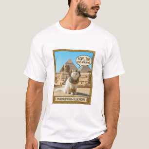 Camiseta Antigo Faraó Real Egito Engraçado Gato Branco 