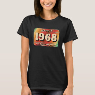 Camiseta Antigo Feito Em 1968 Peças Originais Placa de Lice