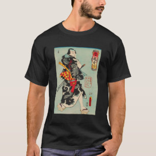 Camiseta Antigo Impressão do Samurai Ukiyo-E Japonês Por Mc