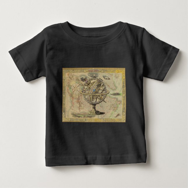 Camiseta Antigo Mapa da América Britânica Explorar Urso Pol (Frente)