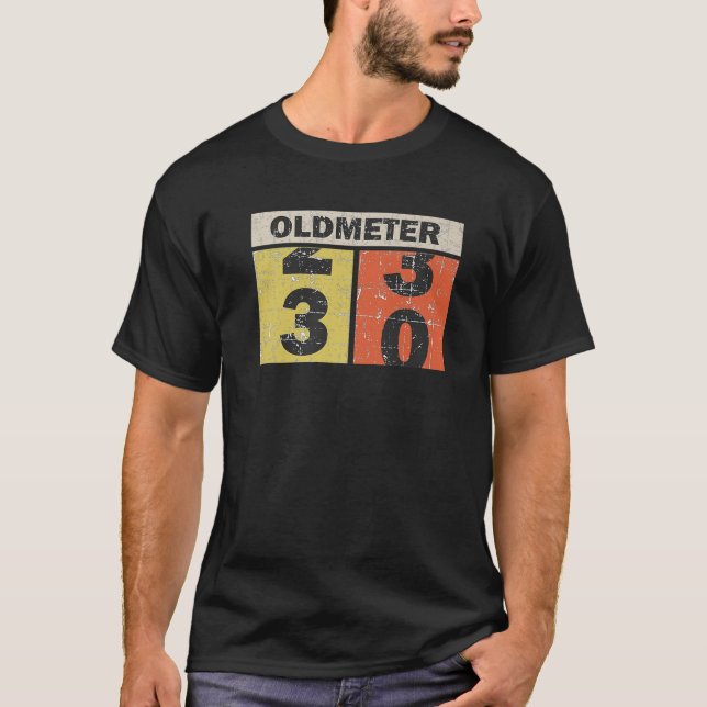 Camiseta Antigo Medidor. Oldmeter. Aniversário de 30 anos s (Frente)