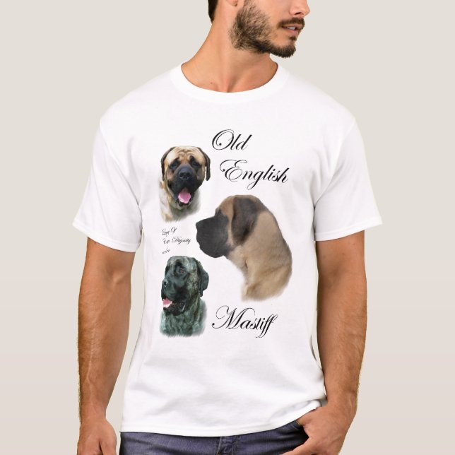 Camiseta Antigo Roupa de Presentes Ingleses Mastiff (Frente)