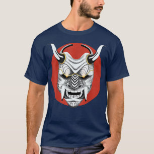Camiseta Antigo Samurai Japonês Oni Mask Design Ogre Samu
