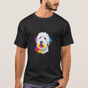 Camiseta Antigo Sheepdog Pop Art I Dog Lover I Splash