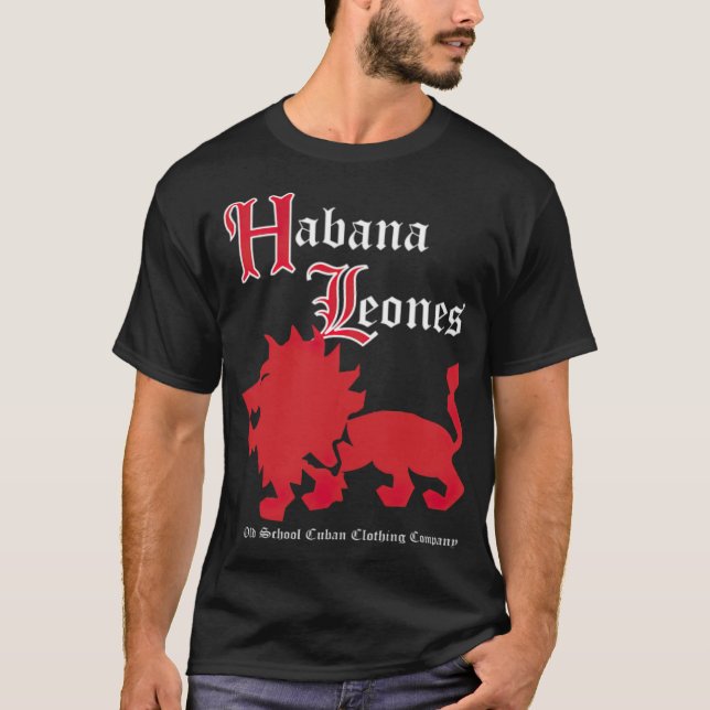 Camiseta Antigo tempo cubano Habana Cuba Leones Baseball (Frente)