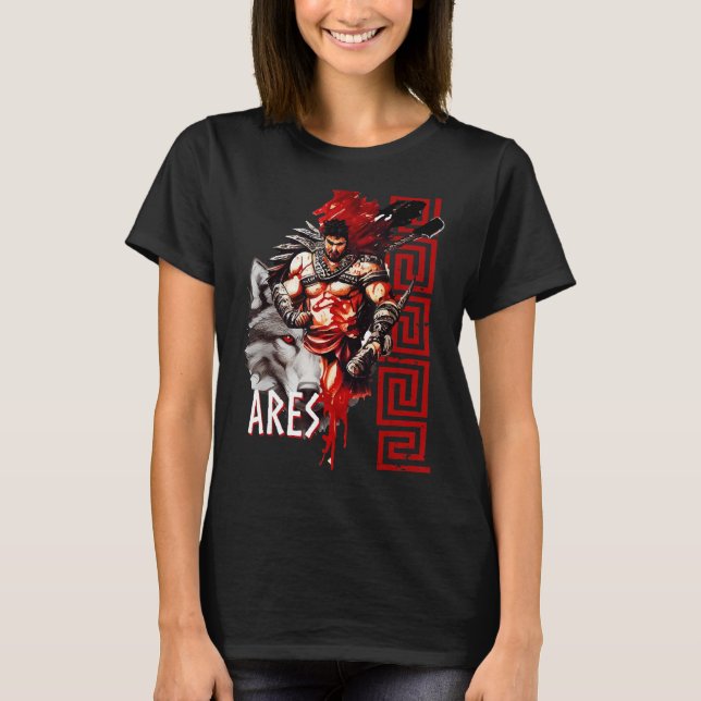 Camiseta Antigos guerras Grécias do lobo Deus mitologia gre (Frente)