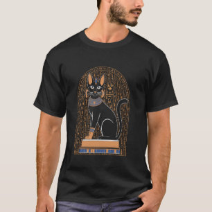 Camiseta Antigos Hieróglifos do Egito Gato para a Deusa Fel