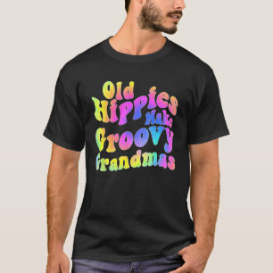 Camiseta Antigos Hippies Fazem Avós Groovy Retro 70s Tie Dy