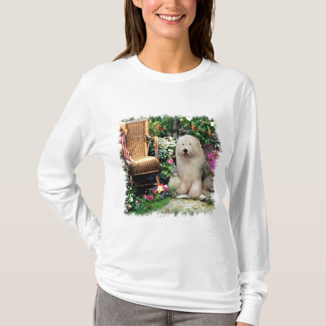 Camiseta Antigos presentes de ovelha em inglês (Frente)