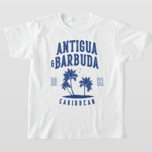 Camiseta Antigua & Barbuda Palmeira Caribenha Crianças