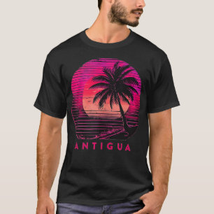 Camiseta Antígua Barbuda Praia Palm Trees Summer Sunset Vin