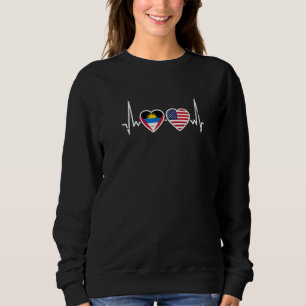 Camiseta Antígua e Barbuda EUA Antiguan American Flag 1