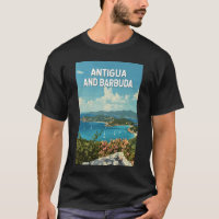 Antígua e Barbuda Ilustração Retro Viagem de Arte