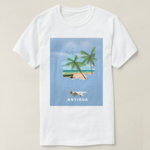 Camiseta Antígua ilustrou o poster de viagens do mapa
