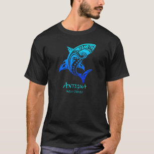 Camiseta Antígua Ocidental Indias Vintage Tubarão Tribal Va