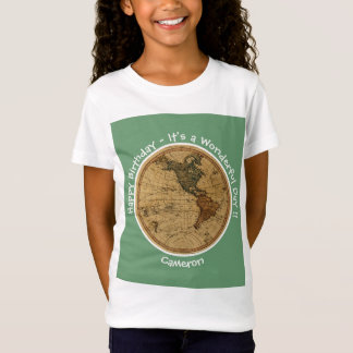 Camiseta Antiguamente 1786 Partido Tema do Mapa do Hemisfér