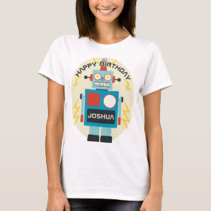 Camiseta Antiguamente Brinquedo Robot Birthday