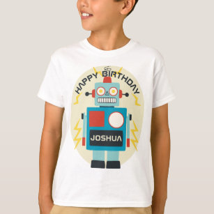 Camiseta Antiguamente Brinquedo Robot Birthday
