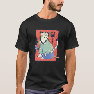 Camiseta Antiguamente Japonês Cat Vintage Classic Ninja Cat