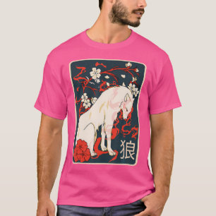 Camiseta Antiguamente Japonês Wolf Art Wolf Japonês