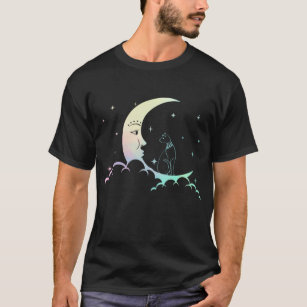 Camiseta Antiguidade Egito Gato Gótico Moon Crescente