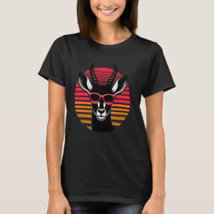 Camiseta Antílope Retro Vintage Óculos Solares Animais 70