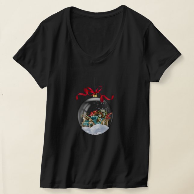 Camiseta Antique Car in a Clear Christmas Bauble (Postura )