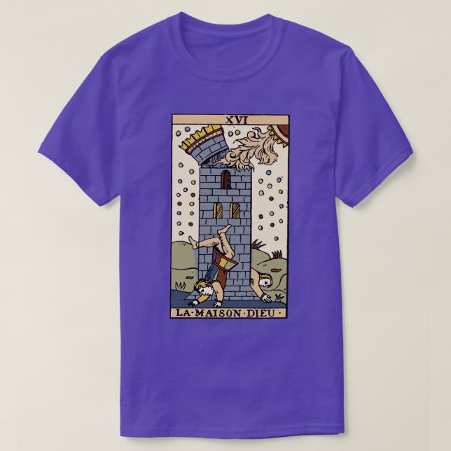 Camiseta Antique Tarot d XVI La Maison Dieu (Frente do Design)
