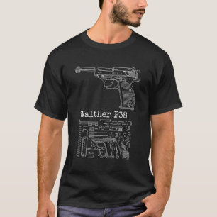 Camiseta Antique Wwii Walther P38 Para Coletor De Arma