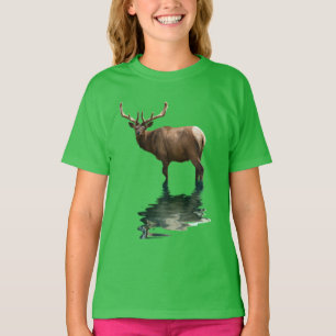 Camiseta Antlered Wapiti Elk Wildlife Supporter Art