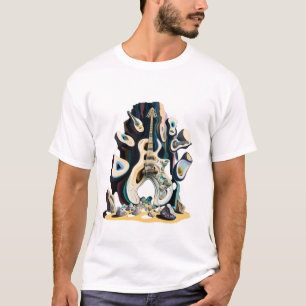 Camiseta Antonio Gaudi estilhou pintura, música de banda ro