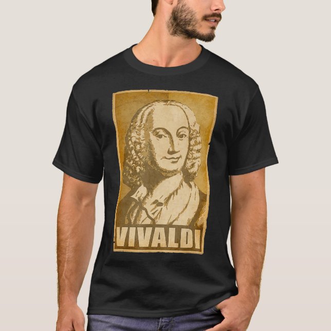Camiseta Antonio Vivaldi Vintage Torn Poster (Frente)