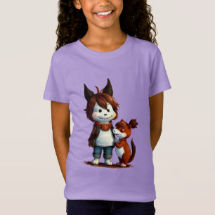 Camiseta Antropomorfo Cão e seu animal de estimação   Arte 