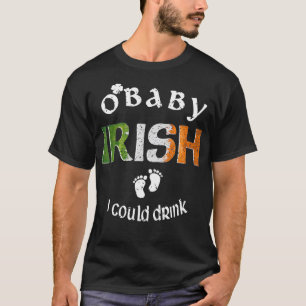 Camiseta Anunciante De Gravidez Gift Irish I Poderia Beber